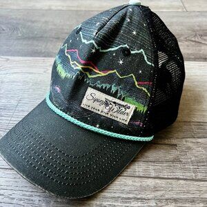 Sipsey Wilder Trucker Hat Mountains Stars Hiking Adventure Aurora Snapback Cap